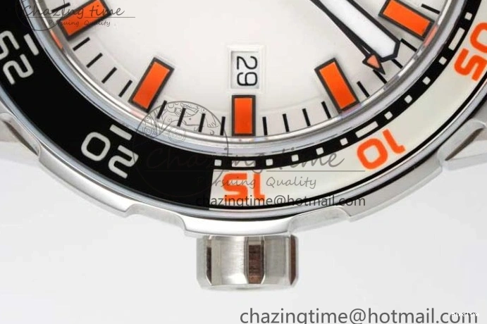 MIROTIME 0131 Aquatimer Automatic SS RSF 1:1 Best Edition White Orange Dial on Black Rubber Strap A Supportive 7069